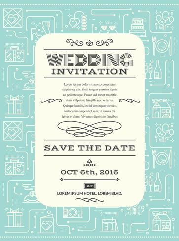 Wedding invitation card vector