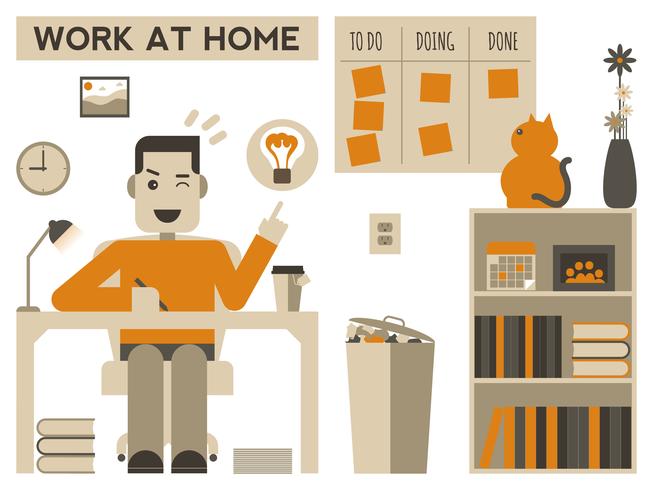 Work at home vector