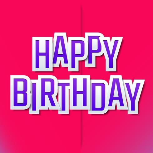 Happy Birthday Typographic Greeting Cards Template Design vector