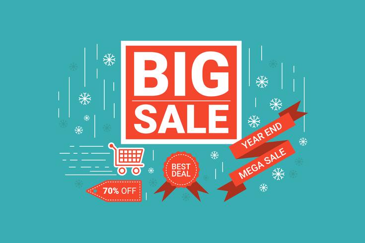 End of year big sale label vector