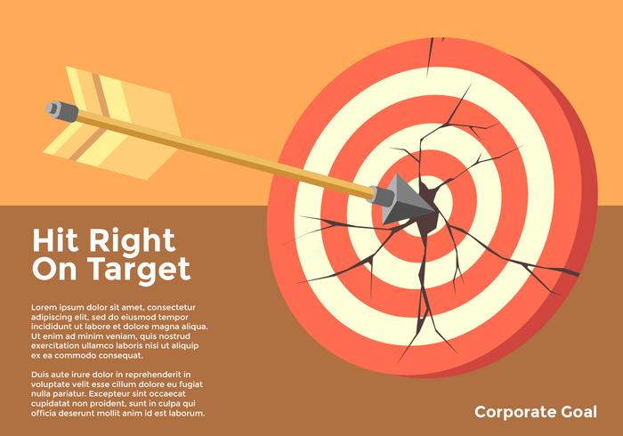 Hit Right On Target Corporate Goals Vector