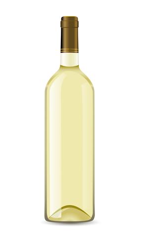 bottle with white wine vector