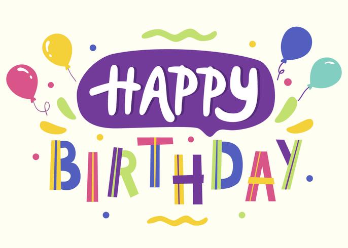 Happy Birthday Typography Vector
