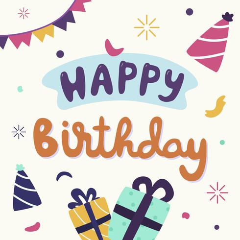 Happy Birthday Typography Vector 