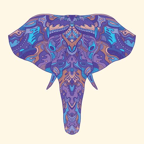 Painted elephant illustration. vector