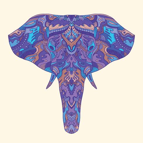 Painted elephant illustration. vector