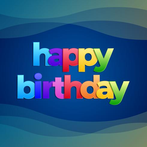 Happy Birthday Typography Vector Greeting Cards Design