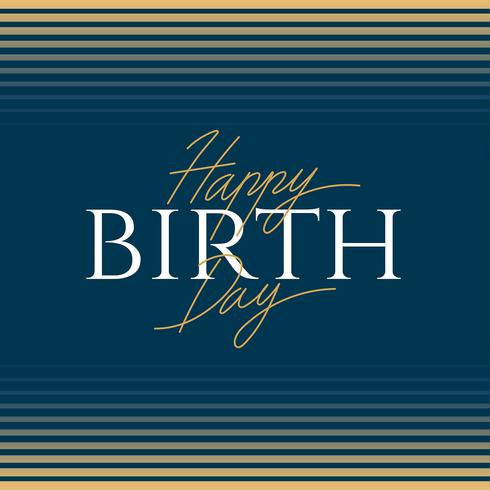 Feliz cumpleaños tipografía de elegancia vector