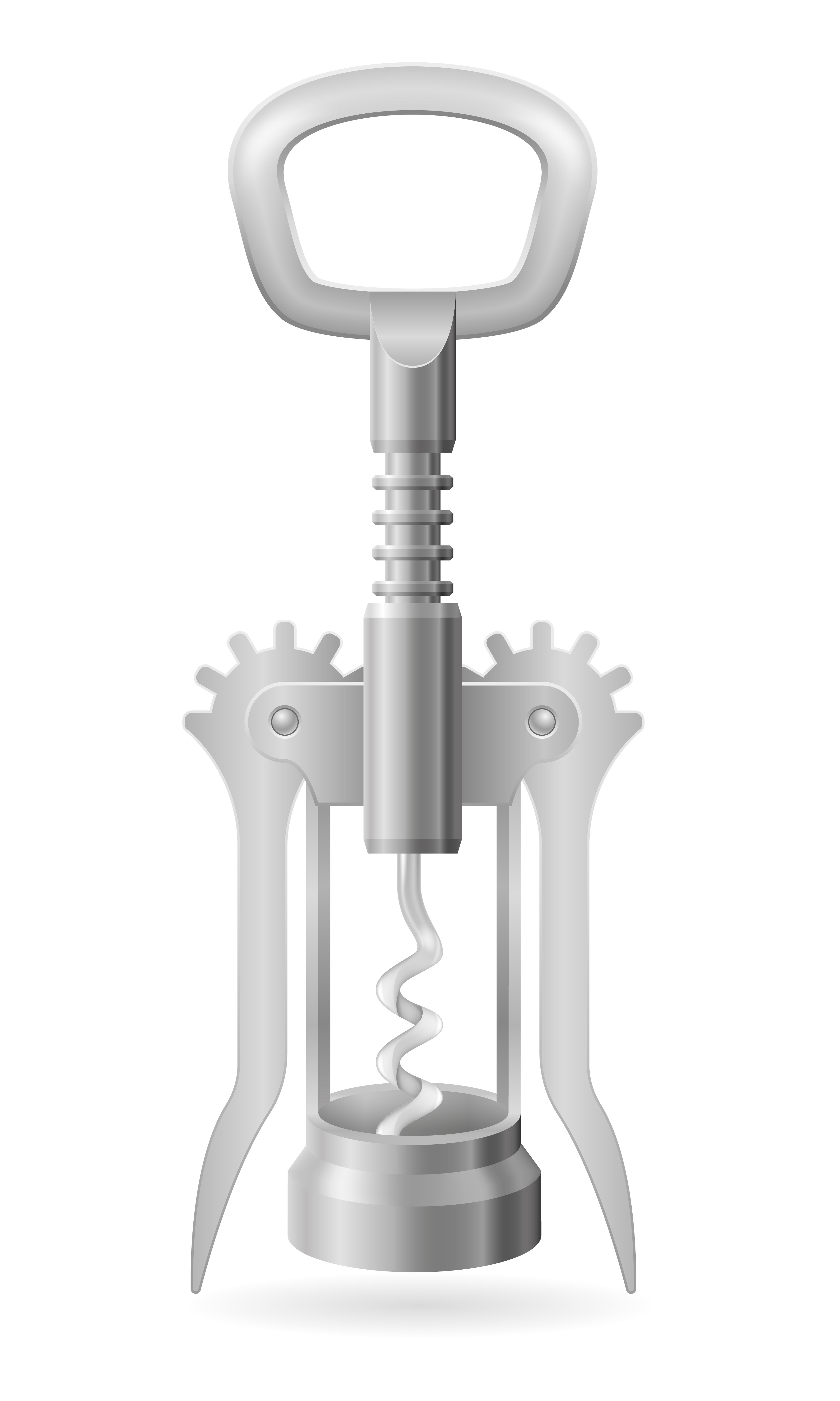 metal corkscrew for opening a cork in a wine bottle vector ...