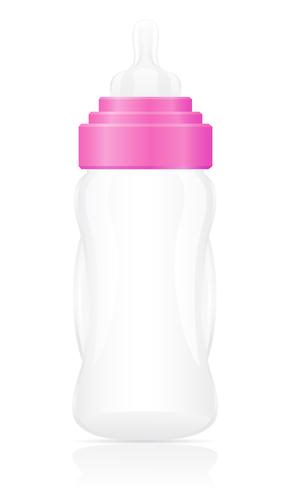 baby bottle pink vector illustration