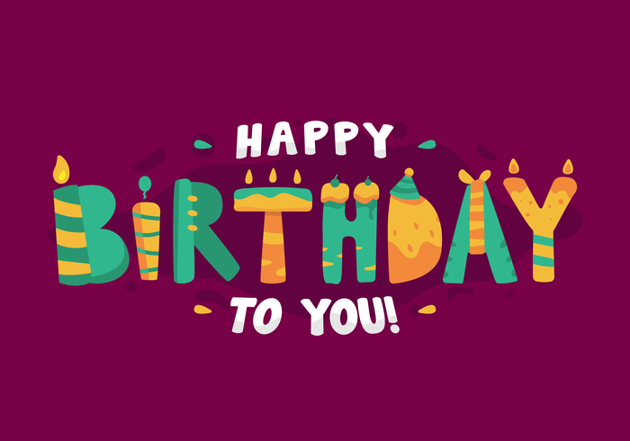 Happy Birthday Typography Vector