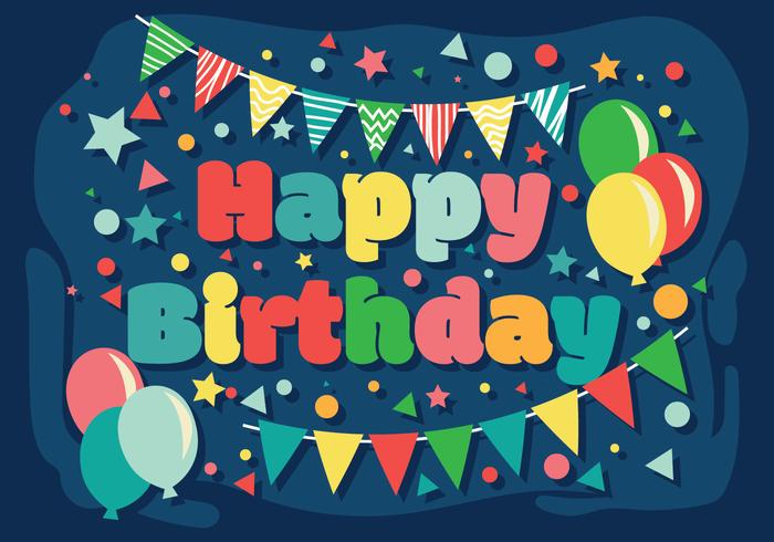 Happy Birthday Typography Vector