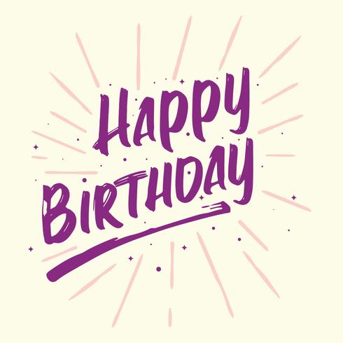 Happy Birthday Beautiful Greeting Card Poster vector