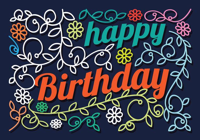 Happy Birthday Typography Vector