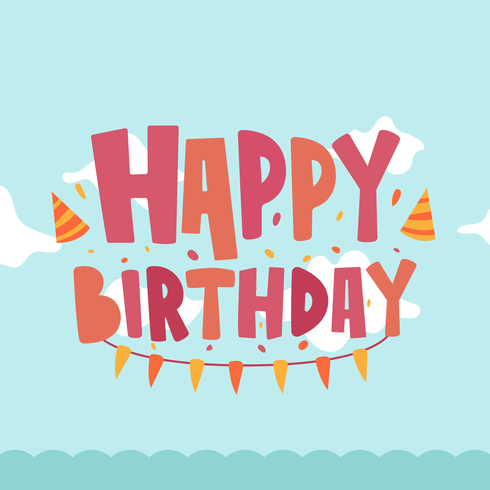 Happy Birthday Typography Vector