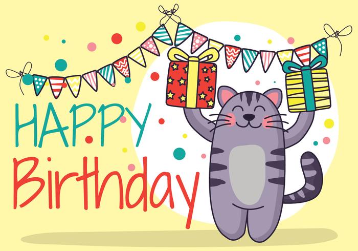 Feliz cumpleaños animales vector