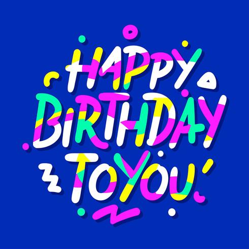 Happy Birthday Hand Writing Typography