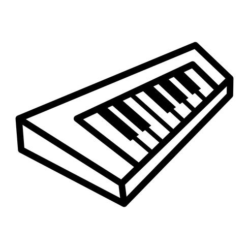 Icono de vector de instrumento musical de teclado de piano