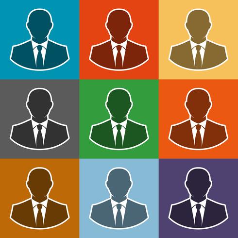 Businessman in suit head vector icon