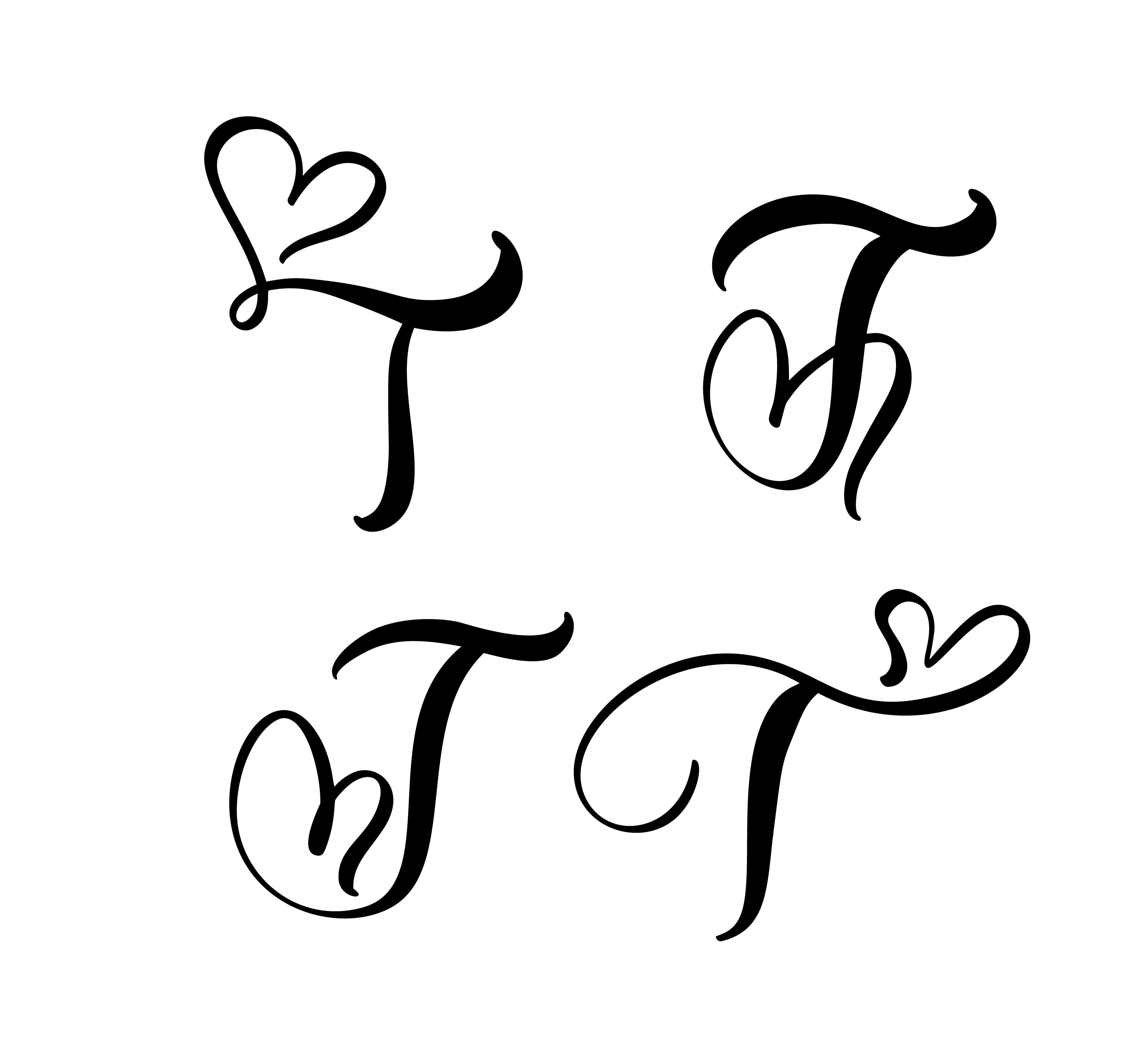 Download Vector Set of Vintage floral letter monogram T ...