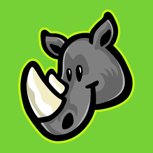 Rhino Horns Animal Cartoon vector icon