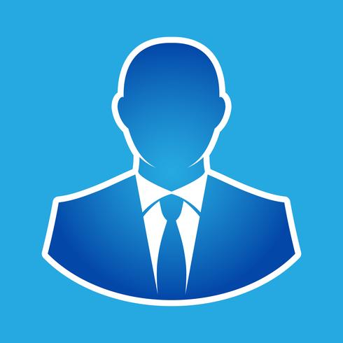 Businessman in suit head vector icon