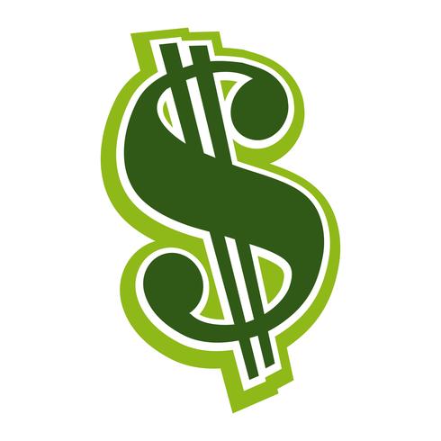 Signo de dólar verde vector