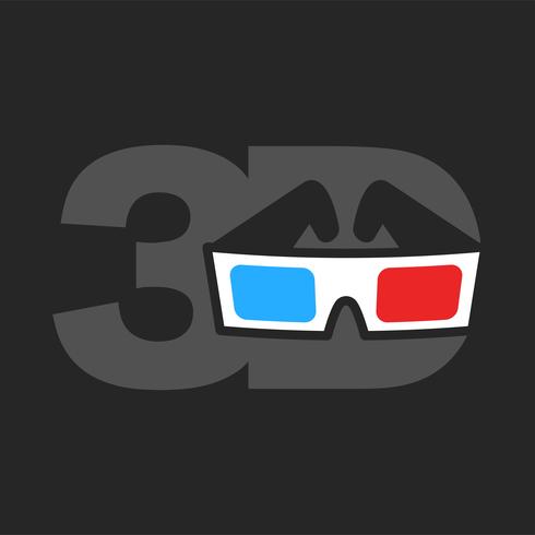 Gafas de película 3D vector