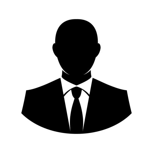 Hombre de negocios en traje cabeza vector icono