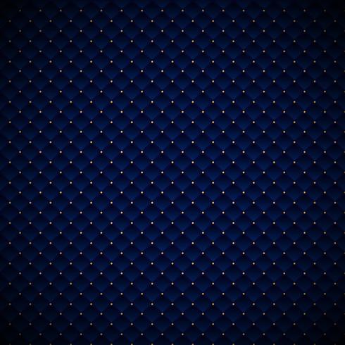 Abstract luxury blue geometric squares pattern design with golden dots on dark background. vector