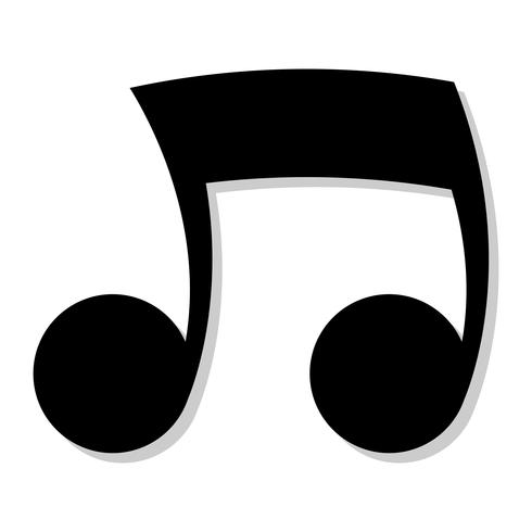 Icono de vector de notas de música