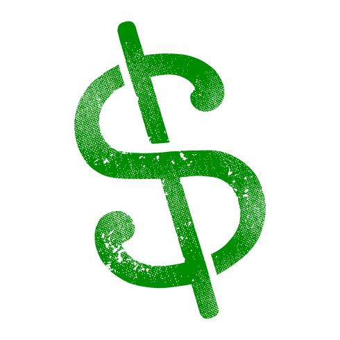 Signo de dólar verde vector