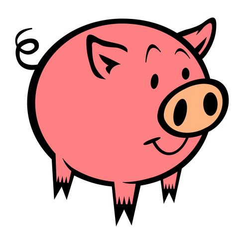 Pig cartoon vector illustration