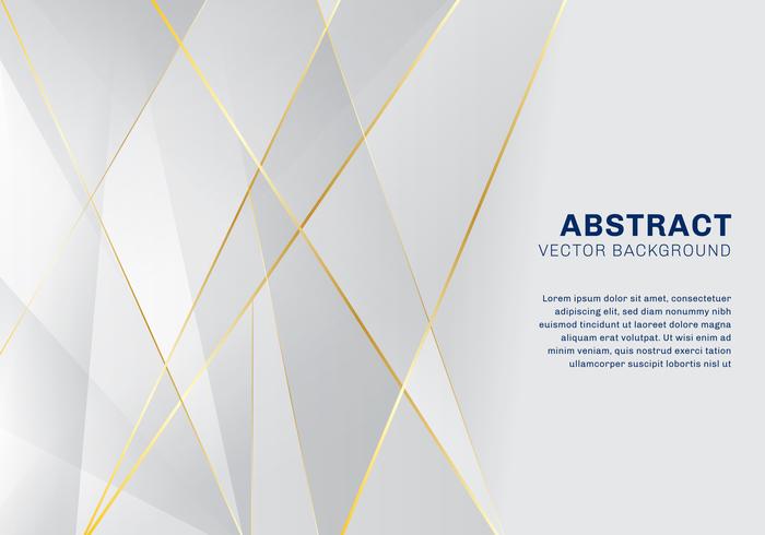 Abstract polygonal pattern luxury on white and gray background with golden lines. vector