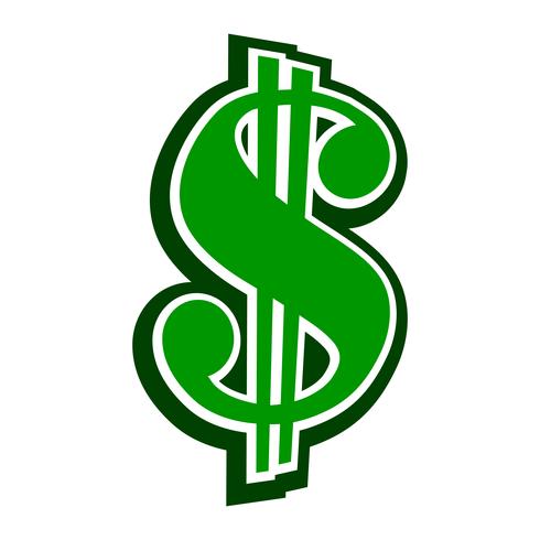 Dollar sign green vector