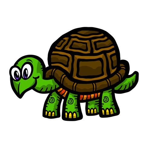 Ilustración de dibujos animados lindo tortuga vector