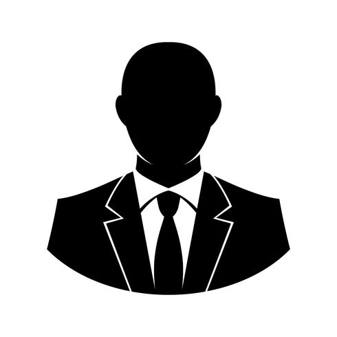 Businessman in suit head vector icon