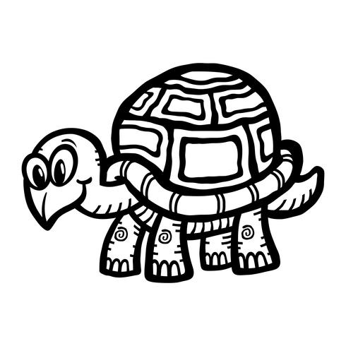 Ilustración de dibujos animados lindo tortuga vector