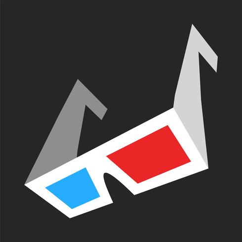 3D Movie Glasses vector