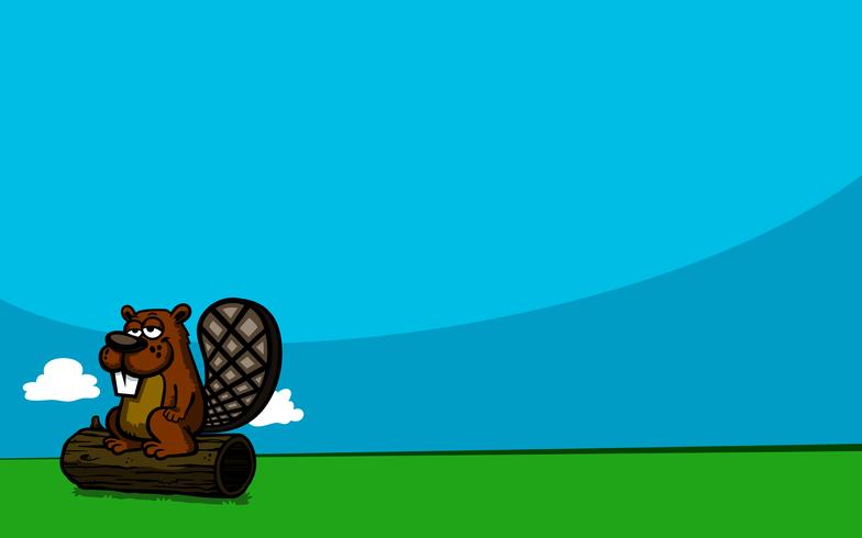 Cartoon beaver illustration vector