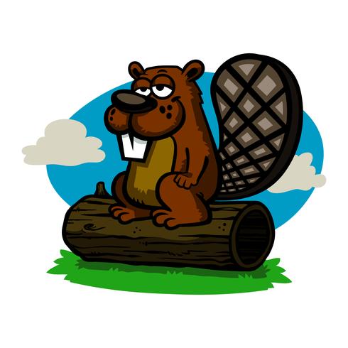 Cartoon beaver illustration vector
