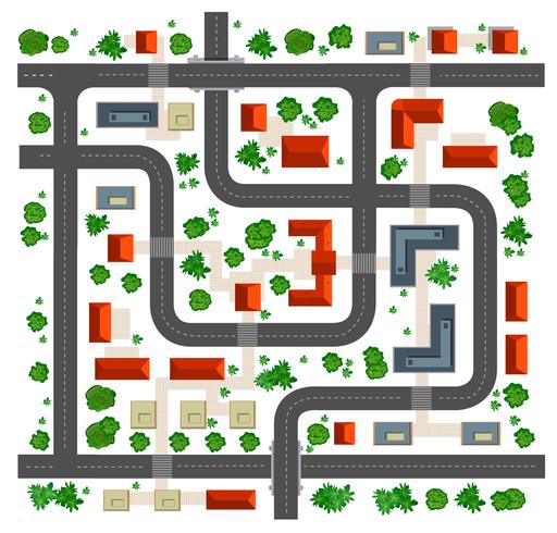 Map top view vector