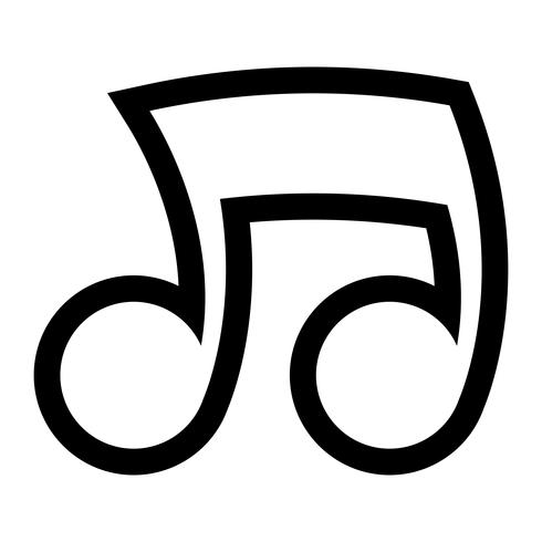 Icono de vector de notas de música