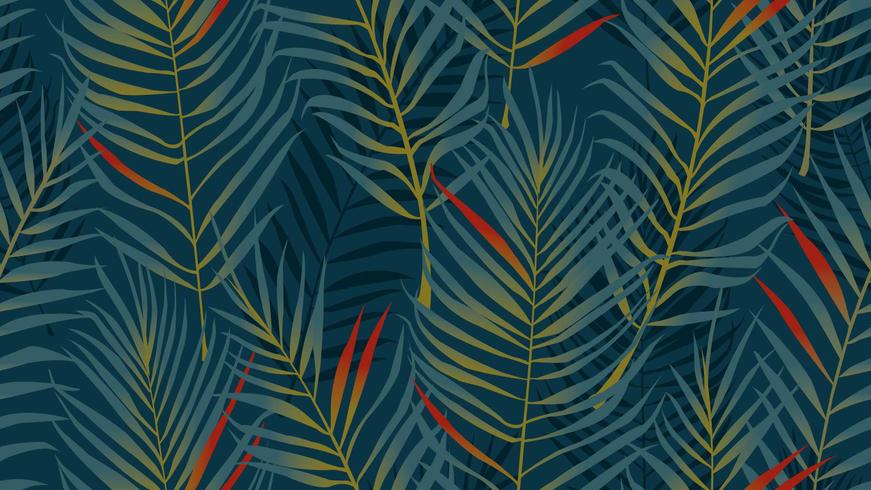 Seamless pattern of coconut leaves vector