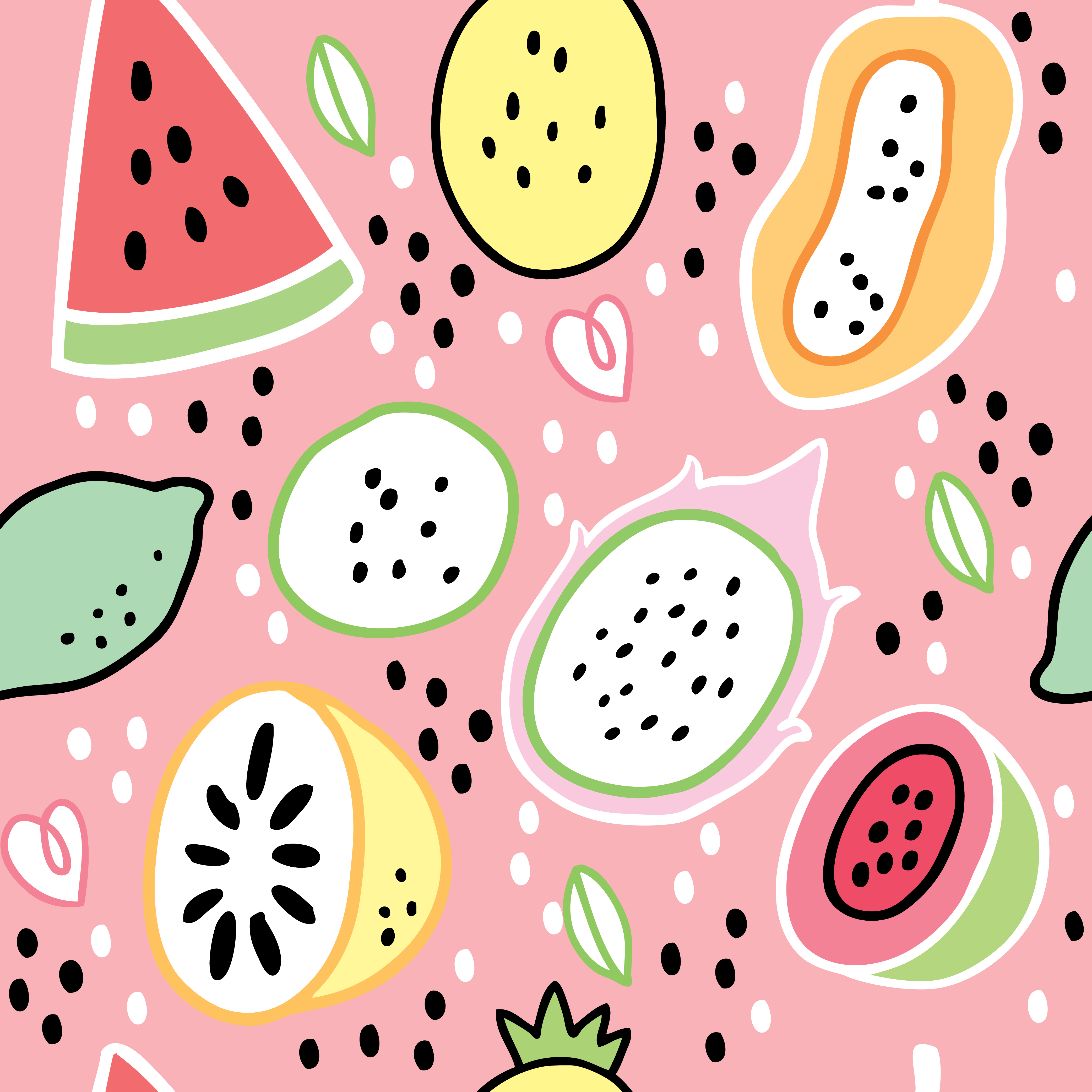 Cartoon cute summer sweet fruits vector. 546363 Vector Art at Vecteezy
