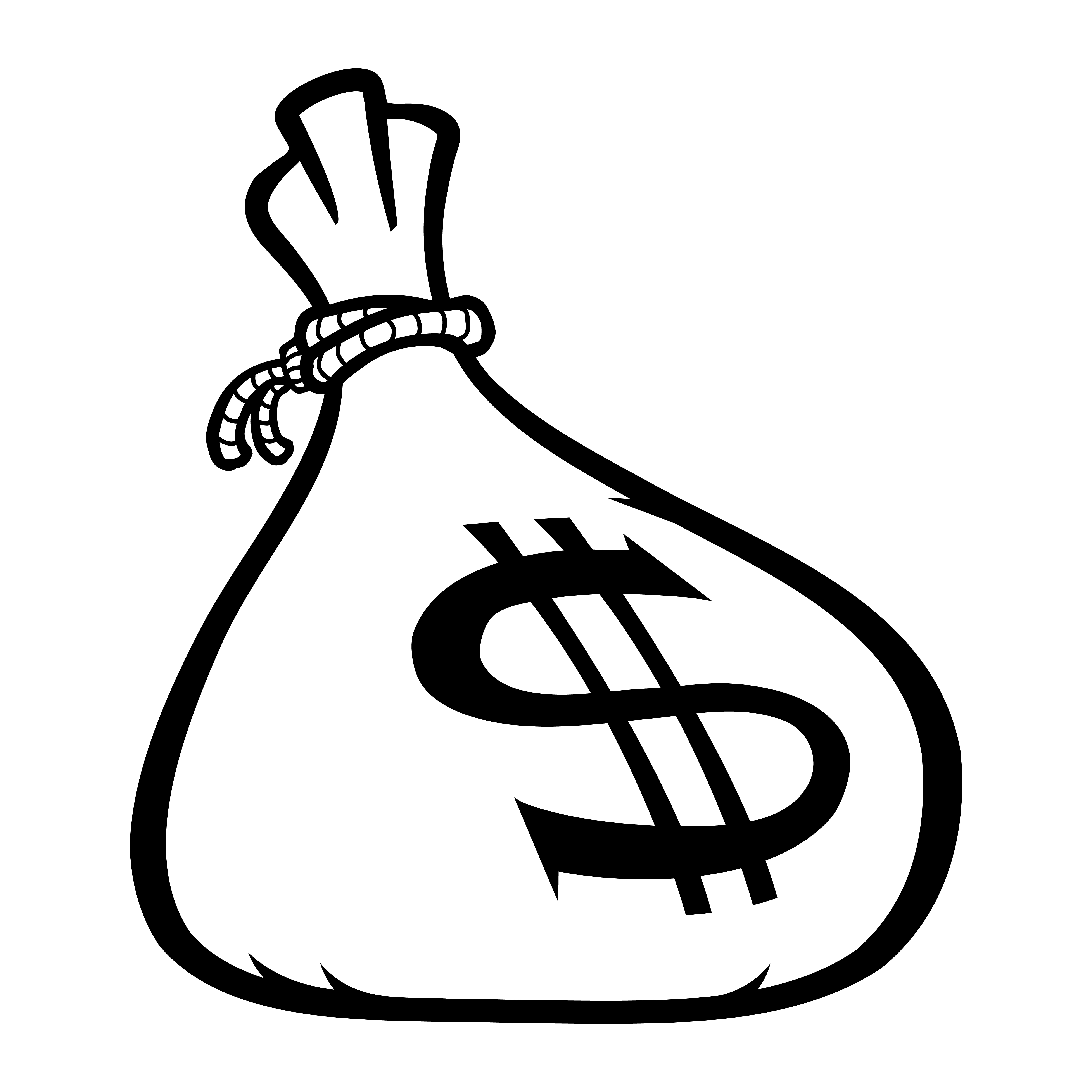 Money Bag Clipart Black And White ~ Money Bag Clipart Drawing Sack Bags ...