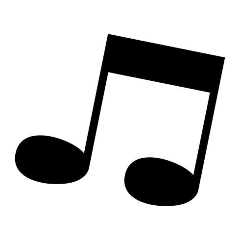 Icono de vector de notas de música