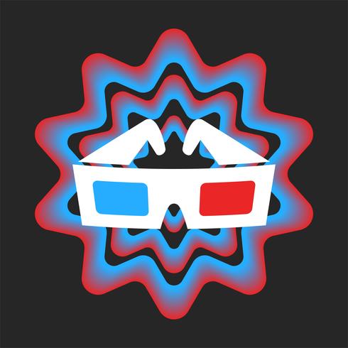 3D Movie Glasses vector