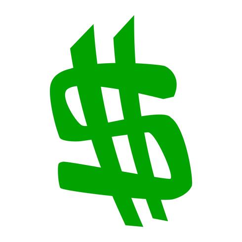 Signo de dólar verde vector