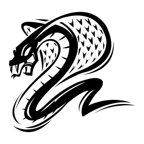 Ilustración de serpiente cobra mortal vector